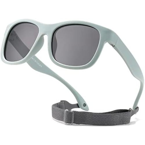 HJSTES Polarized Baby Sunglasses for Toddler Boys Girls, TPEE Flexible Frame with Strap, for Infant Age 0-3