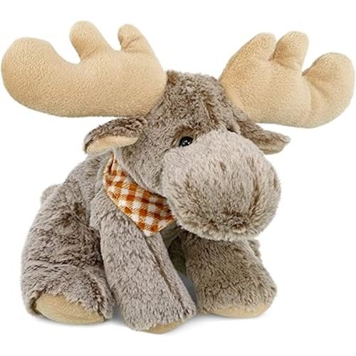 Puzzled DolliBu Plush Moose Stuffed Animal - Soft Plush Huggable Floppy Moose, Adorable Playtime Brown Moose Plush Toy, Cute Wild Life Cuddle Gift for Kids & Adults - 12 Inch