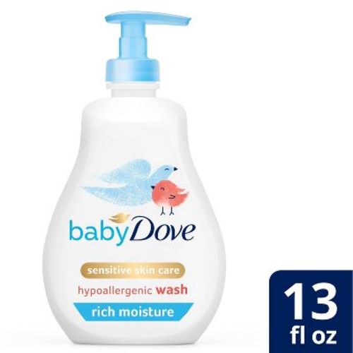 Baby Dove Rich Moisture Baby Wash & Shampoo, Hypoallergenic And Tear-free - 13 Fl Oz