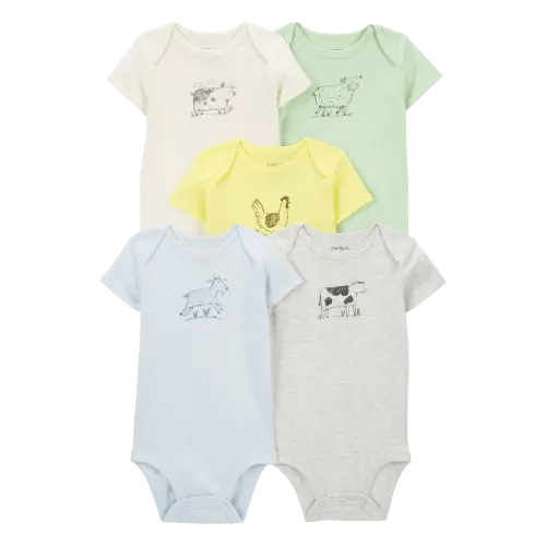 Baby 5-Pack Farm Animals Bodysuits - Carter's | Carter's