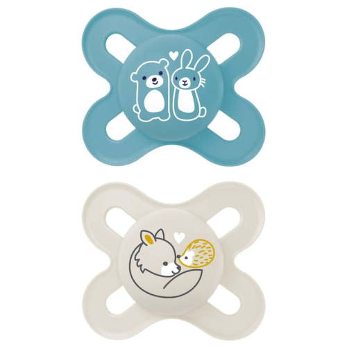 MAM Newborn Start Orthodontic Pacifier, 0+ Months, 2-Count, Boy