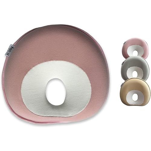 Ergonomic Baby Head Pillow | Curved Non Flat Design (Petal Pink)