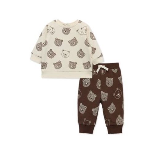 Baby Boys Bear Printed Sweatshirt and Active Pants Set