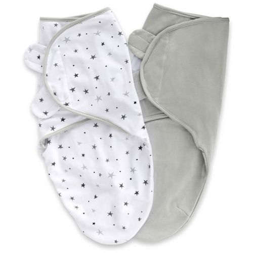 Ely's & Co. Adjustable Swaddle Blanket Infant Baby Wrap Eucalyptus And Solid Sage 2 Pack