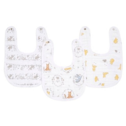 aden and anais Essentials 3pk Muslin Snap Bib Disney, Color: Winnie and Friends