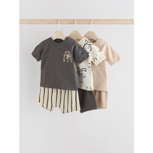 Mono Palm Baby Tops and Shorts 3 Pack Set