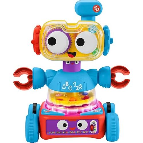 Fisher-Price 4-in-1 Ultimate Learning Bot, Electronic Activity Toy with Lights, Music and Smart Stages Content for Ages 6 Months to 5 Years