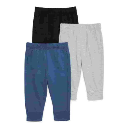 Garanimals Baby Boys’ Jersey Jogger Pants, 3-Pack, Sizes 0M-24M