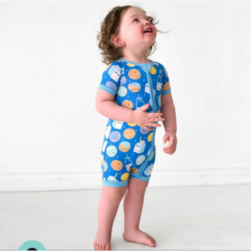 Blue Cookies & Milk Shorty Zippy - Little Sleepies
