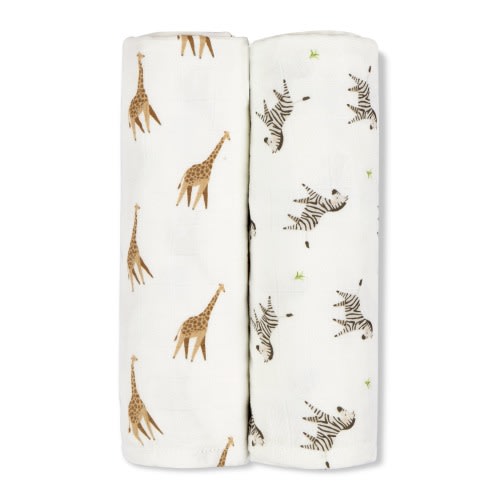 Giraffe & Zebra Swaddle Set (2-Pack) | BambooLittle
 – Bamboo Little