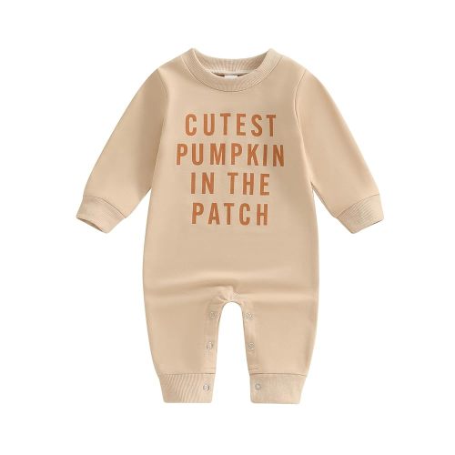 MoZiKQin Baby Halloween Outfit Boy Pumpkin Patch Romper Jumpsuit Long Sleeve Playsuit Newborn Fall Winter Clothes