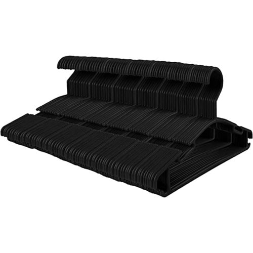 GoodtoU Plastic Baby Hangers, 100 Pack, Black, Suitable for Toddlers, 10.2in x 6in