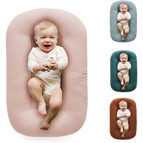 Baby Lounger,Baby Lounger Pillow for Newborn,Newborn Lounger,Baby Lounger 0-24 Months,Baby Lounger Cover (Light Pink)