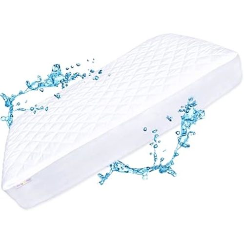 Crib Mattress Protector Pad - Waterproof & Noiseless, Ultra-Soft Breathable Mattress Cover for Baby Cribs and Toddler Beds, Highly Absorbent Fitted and Dryer Safe