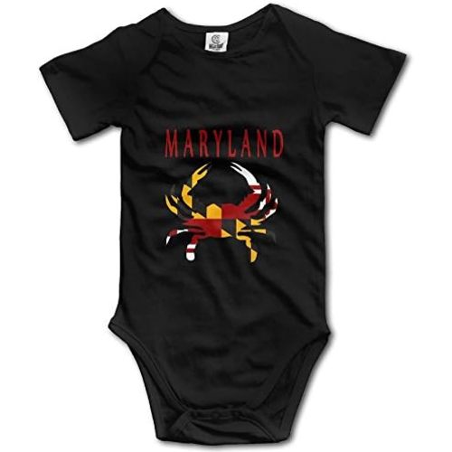 Maryland Flag Crab Cool Baby Infant Clothes Boys Girls Bodysuit Jumpsuit Rompers Baby Outfits