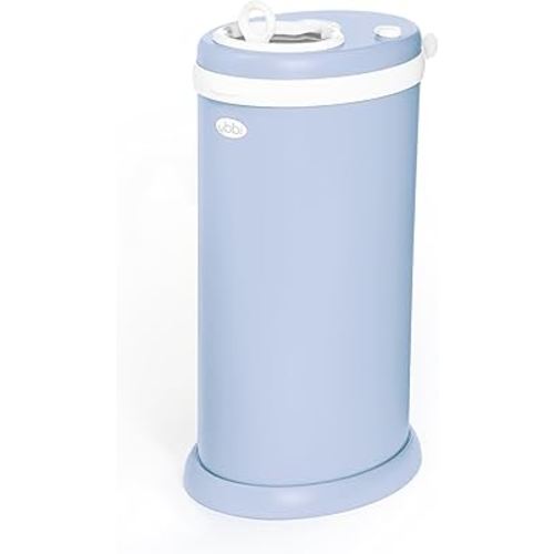 Ubbi Steel Diaper Pail, Odor Locking, No Special Bag Required, Award-Winning, Registry Must-Have, Cloudy Blue