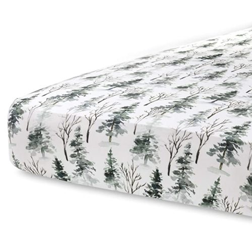 Pobi Baby - Premium Fitted Crib Sheets for Standard Crib Mattress - Ultra-Soft Cotton Blend, Stylish Woodland Pattern, Safe and Snug for Baby (Magical-Woods) - Single Crib Sheet - Woods