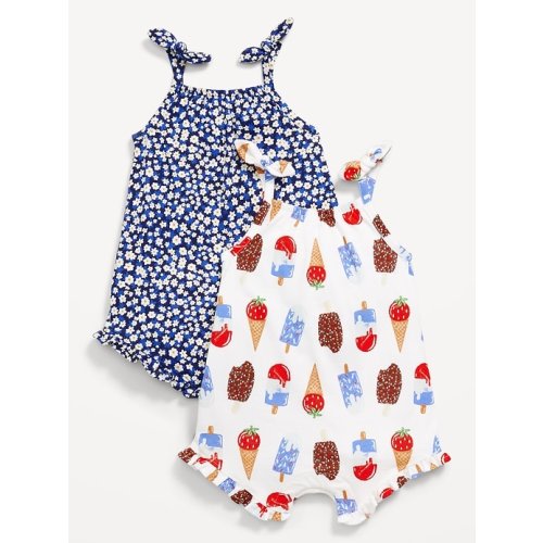 Sleeveless Tie-Knot One-Piece Romper 2-Pack for Baby