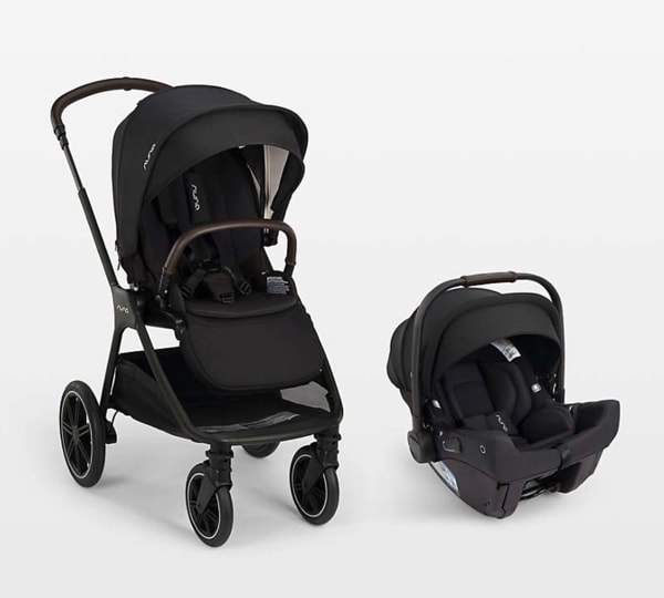 Nuna PIPA Urbn Caviar Black Baseless Baby Car Seat + TRIV lx Stroller Travel System