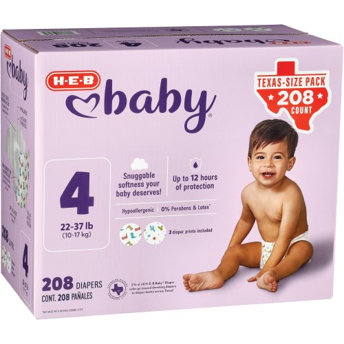 H-E-B Baby Diapers - Size 4 - Texas-Size Pack