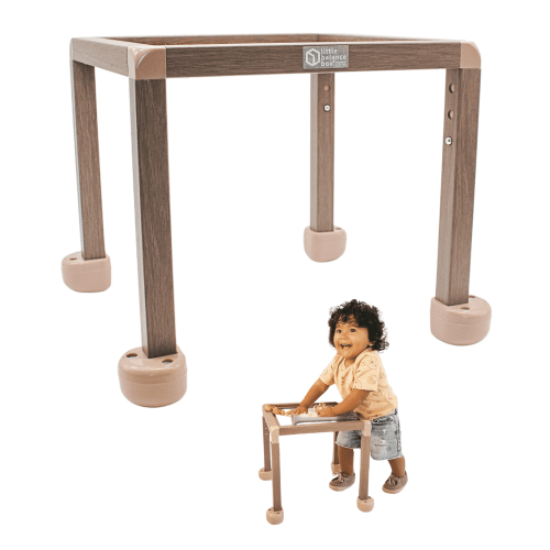 InspiraSpark Little Balance Box Grow - PT Designed Adjustable Montessori Baby Push Walker & Activity Table, Safe Spring Feet