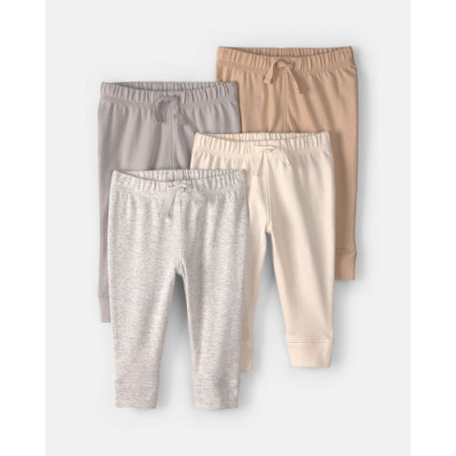 Baby 4-Pack Pull-On Pants - Grey/Ivory/Tan