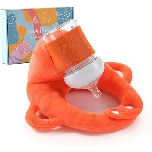 Baby Bottle Holder,Self Feeding Support Pad for Hands Free Bottle Feeding,Drying Rack Bottle (Orange)