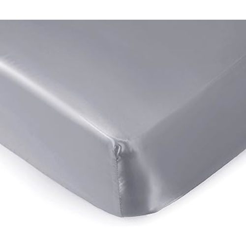Pro Goleem Satin Soft Crib Sheet Great for Baby with Sensitive Hair Silky Baby Mattress Sheet Gray Unisex 52’’x28’’x8’’ Fitted Sheet