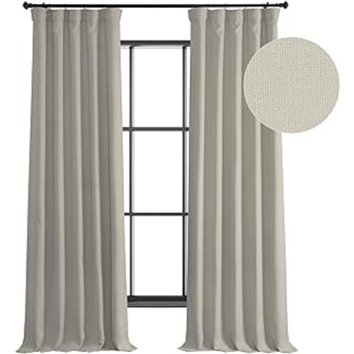 Amazon.com: HPD Half Price Drapes Faux Linen Room Darkening Curtains - 96 Inches Long Luxury Linen Curtains for Bedroom & Living Room (1 Panel), 50W X 96L, Birch : Home & Kitchen