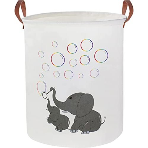 CLOCOR Elephant Laundry Basket,Baby Nursery Hamper for Boys and Girls,Kids Toys Bin for Bedroom,Gift Basket(Baby Hamper