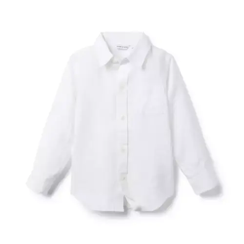 Boy White The Linen Shirt by Janie and Jack