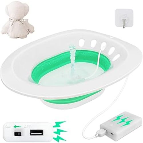 Electric Sitz Bath, Sitz Bath for Hemorrhoids, Sitz Bath for Toilet Seat, Foldable Postpartum Care Basin,Sitz Baths Salts Bowl for Women Men, Sits Bath Soak Pan, Hip Bath Tub