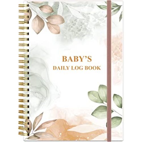 Baby's Daily Log Book - A5 Baby's Tracking for Newborns, 150 Easy to Fill Pages to Track and Monitor Your Newborn Baby's Schedule, Rose Leaf