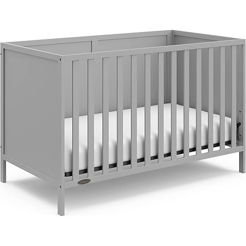 Graco Theo 3-in-1 Convertible Baby Crib - GREENGUARD Gold Certified, Converts to Toddler Bed & Daybed, Fits Standard Full-Size Baby Crib Mattress, 4 Adjustable Mattress Heights (Pebble Gray)