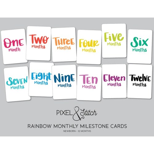 Rainbow Monthly Milestone Cards  Gender Neutral  Baby Shower - Etsy