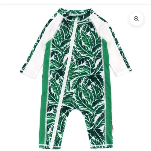 Sunsuit - Long Sleeve Romper Swimsuit | "Palm Leaf"