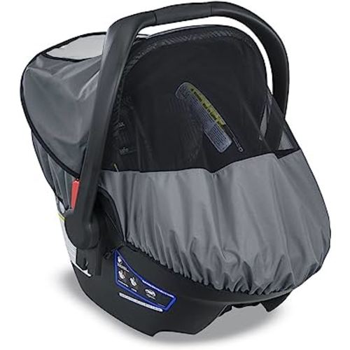 Britax B-Covered All-Weather Infant Car Seat Cover - UPF 50 - Waterproof - Ventilated Mesh Window for Insect Protection , 16x17x25 Inch (Pack of 1)