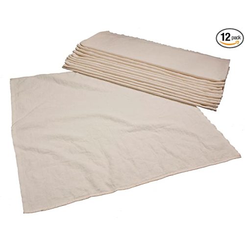 OsoCozy - Organic Flat Cloth Diapers (Dozen) - 27 x 30.5 - One-Layer Nappies Made of Soft, Durable 100% Birdseye Cotton - The Best Organic Diapers - Sold by The Dozen.