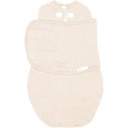 embé 2-Way Starter Baby Swaddle, 6-14 lbs, Newborn Swaddle Sack 0-3 Months, Zip Swaddle 0-3 Months Baby Swaddles Wrap, Hip Healthy, Infant Swaddle - Cream
