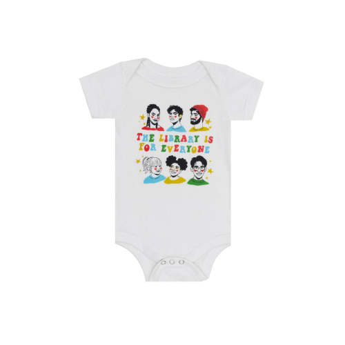 Mychal Threets: The Library is for Everyone baby bodysuit (Print Shop)