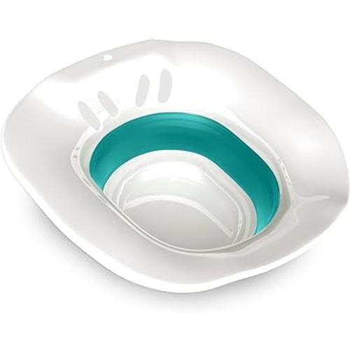 Fivona Expandable Sitz Bath Seat for Soak and Steam - Postpartum Essentials Care and Hemorrhoid Treatment - Unisex and Universal Fit Over the Toilet Yoni Steaming Bowl - At-Home Soothing Relief Device