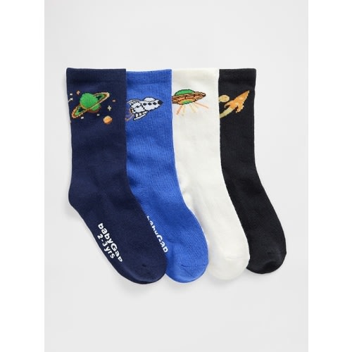 Baby & Toddler Space Crew Socks (4-Pack)