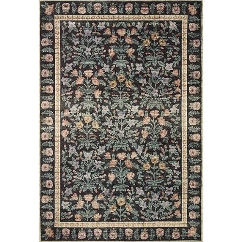 Loloi Rifle Paper Co. Eden Collection EDE-02 Area Rug feat. CloudPile 5'-0" x 7'-6" Mughal Garden Black Rectangular 0.38" Thick