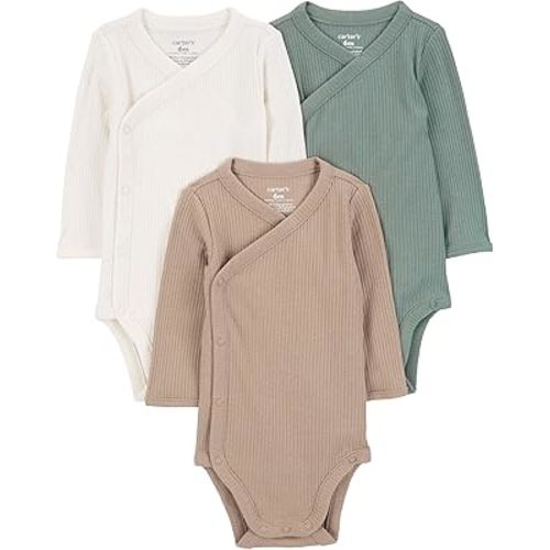Carter's 3-Pack Side-Snap Little Baby Basics Bodysuit, (Boys)