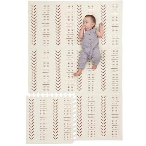 Childlike Behavior 72" X 48" Baby Play Mat With Interlocking Floor Tiles