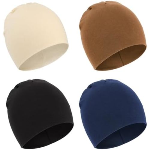 DRESHOW BQUBO 4 Pieces Baby Beanie Newborn Toddler Soft Cute Knit Hat Hospital Hats for Baby Boys Infant Cap Beanies