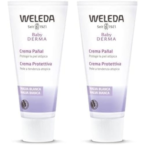 Weleda Baby White Mallow Diaper Care Cream, 1.7 Fluid Ounce, Fragrance Free Plant Rich Protection with White Mallow, Pansy, Sesame and Coconut Oils (Pack of 2)