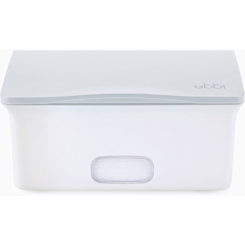 Ubbi Baby Wipes Dispenser, Baby Wipes Case, Baby Wipes Holder With Weighted Plate, Keeps Wipes Fresh And Non-Slip Rubber Feet, Gray