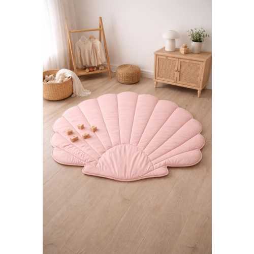 Seashell Baby Play Mat, Flower Shaped Cotton Nursery Rug, Newborn Photoshoot Mat, Baby Shower Gift, Kids Room Decor