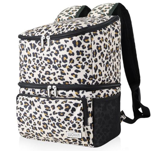 Wolka Breast Pump Bag with Dual Insulated Compartments & Removable Divider,Breast Milk Cooler Travel Bacpak with 50 cans Capacity,Fit Most Breast Pumps Like Medela, Spectra S1,S1, Evenflo, Khaki
